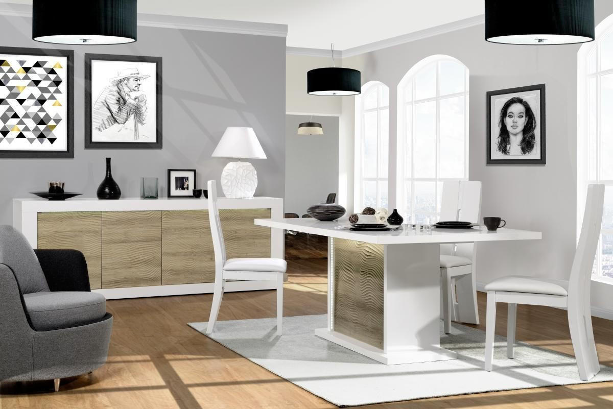 HIGHBOARD  in 121/145/45 cm  - Eichefarben/Weiß, Design, Holzwerkstoff (121/145/45cm) - Carryhome