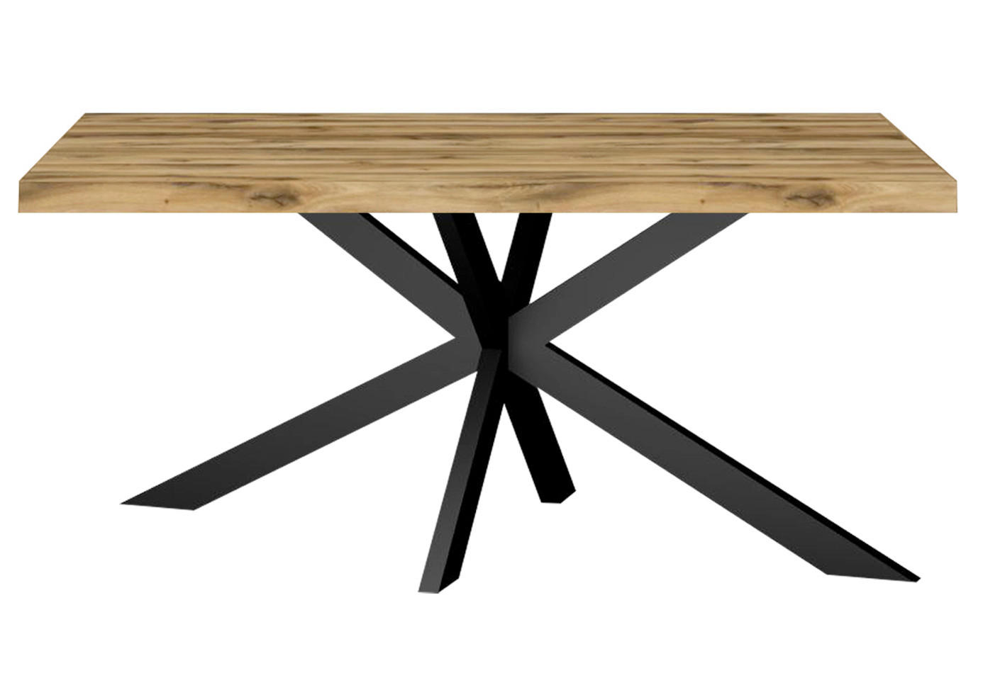 ESSTISCH rechteckig Schwarz, Eichefarben  - Eichefarben/Schwarz, KONVENTIONELL, Holzwerkstoff/Metall (210/100/78,4cm) - Hom`in