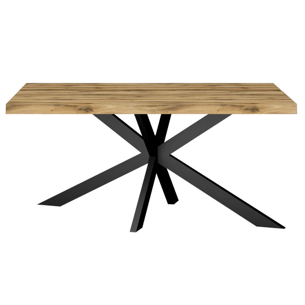 Thumbnail - Hom`in Esstisch, Schwarz, Eiche, Holzwerkstoff, Metall, rechteckig, Sternfuß, 100x78.4x210 cm, Esszimmer, Tische, Esstis...