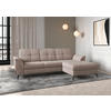 ECKSOFA in Flachgewebe Greige  - Greige/Schwarz, Modern, Textil/Metall (262/164cm) - Sit & More