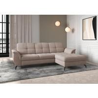 ECKSOFA in Flachgewebe Greige  - Greige/Schwarz, Modern, Textil/Metall (262/164cm) - Sit & More