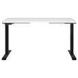 SCHREIBTISCH 140/80/72-118 cm  in Schwarz, Weiß  - Schwarz/Weiß, MODERN, Holzwerkstoff/Metall (140/80/72-118cm) - Novel