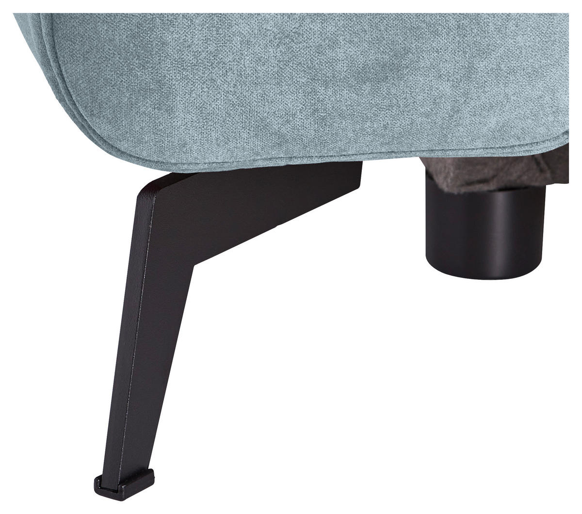 ECKSOFA in Chenille Hellblau  - Schwarz/Hellblau, Konventionell, Textil/Metall (275/257cm) - MID.YOU