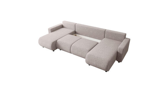 WOHNLANDSCHAFT Beige Webstoff  - Beige/Schwarz, MODERN, Kunststoff/Textil (150/312/150cm) - Xora