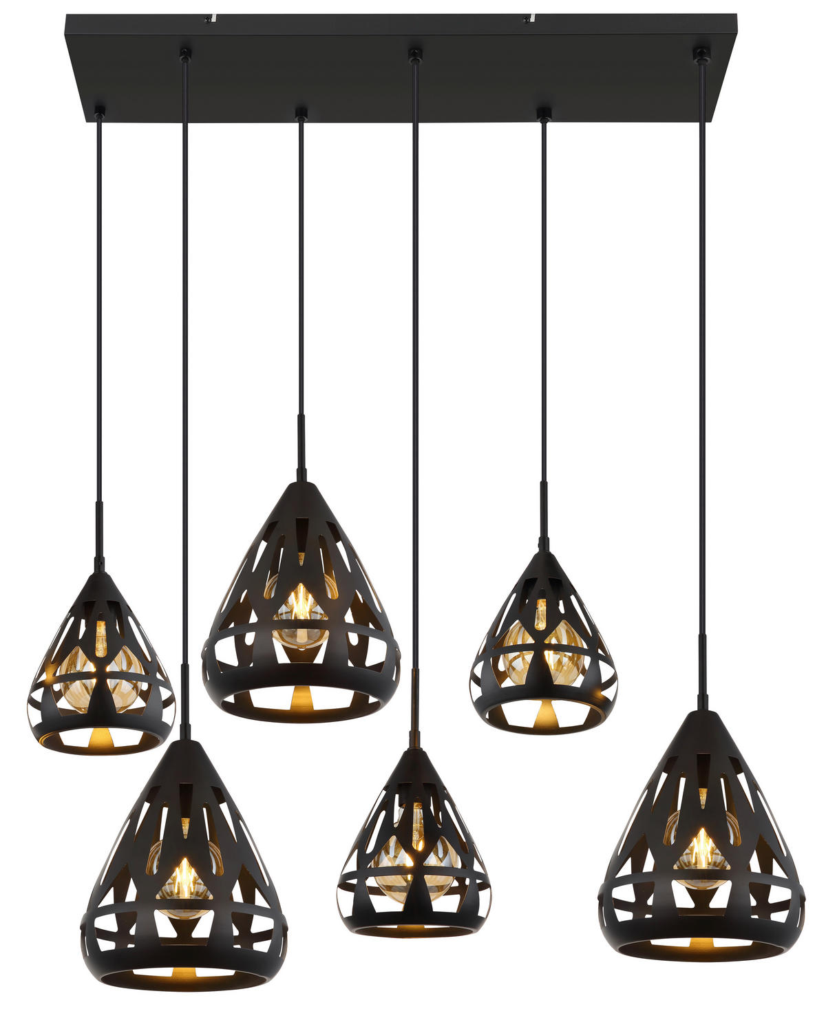 ZÁVĚSNÉ SVÍTIDLO, 90/43/120 cm  - černá, Basics, kov/plast (90/43/120cm) - Globo