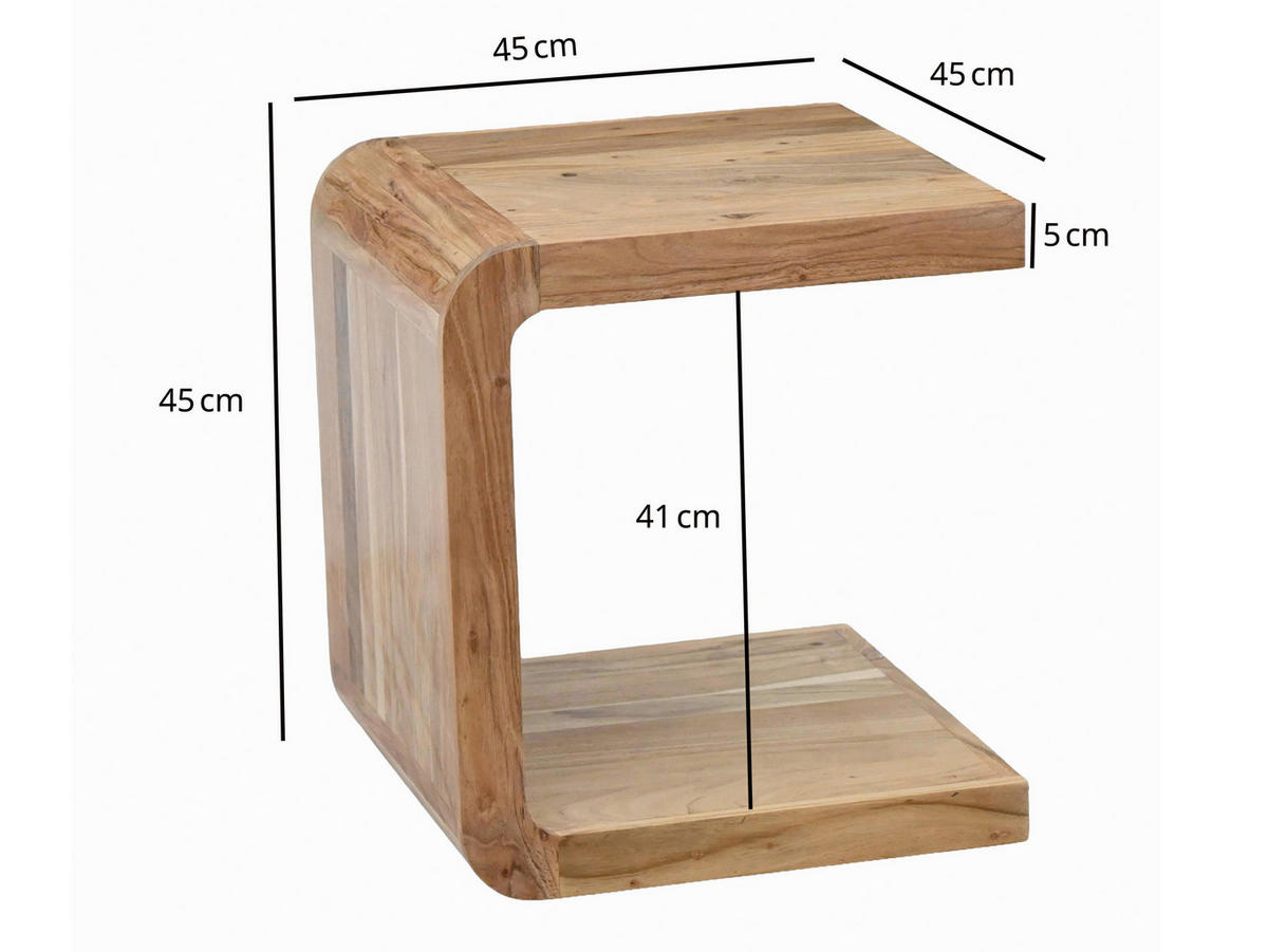 BEISTELLTISCH in Holz 45/45/45 cm  - Akaziefarben, Design, Holz (45/45/45cm) - Livetastic