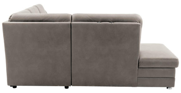 ECKSOFA Grau Mikrofaser - Beige/Alufarben, KONVENTIONELL, Textil/Metall (219/239cm) - Carryhome
