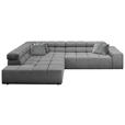 ECKSOFA  in Feincord Grau  215/319 cm  - Schwarz/Grau, Design, Kunststoff/Textil (215/319cm) - Hom`in
