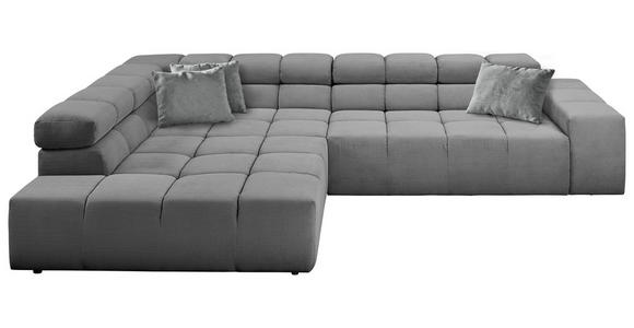 ECKSOFA  in Feincord Grau  215/319 cm  - Schwarz/Grau, Design, Kunststoff/Textil (215/319cm) - Hom`in