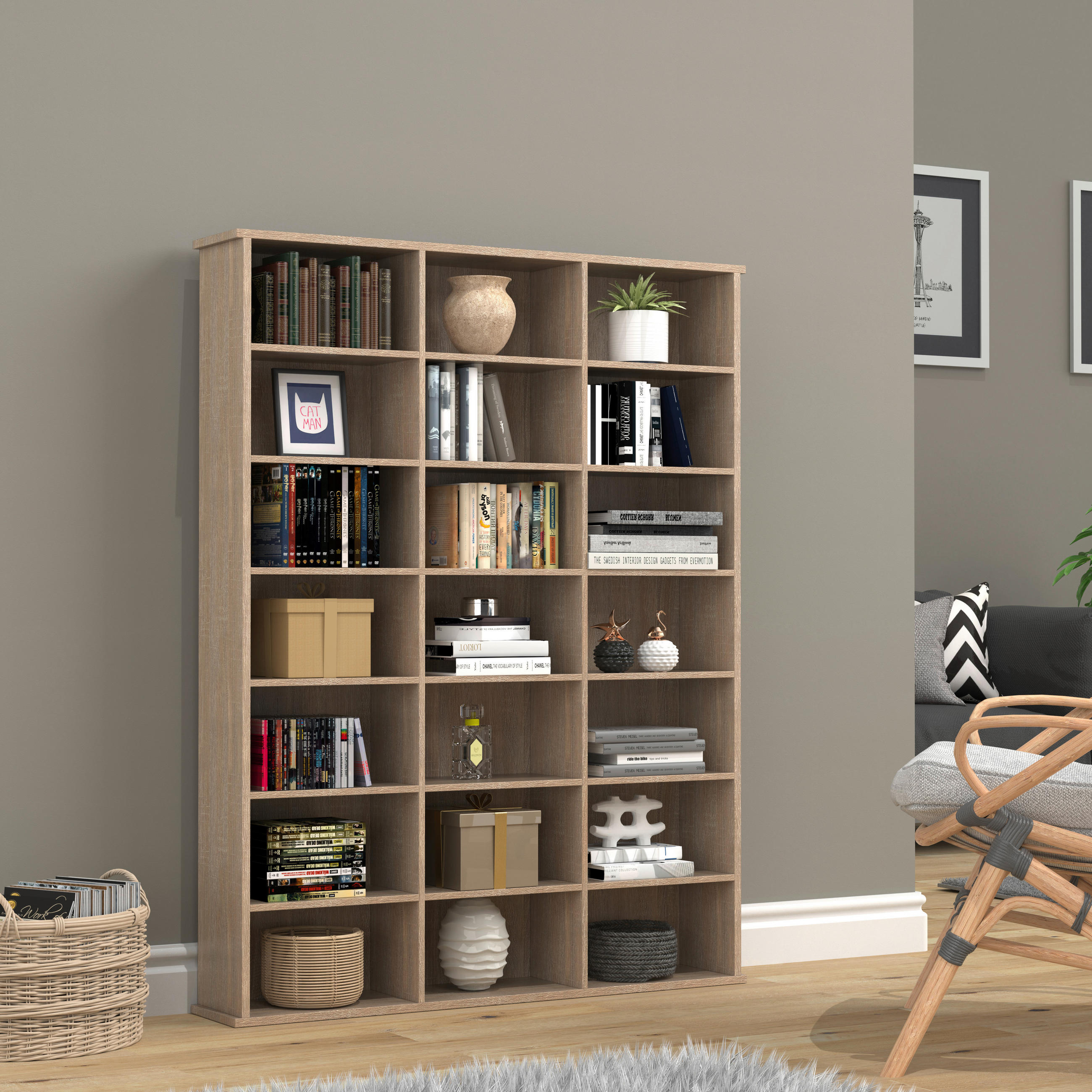 REGAL Sonoma Eiche  - Sonoma Eiche, Design, Holzwerkstoff (105/136/19cm) - MID.YOU
