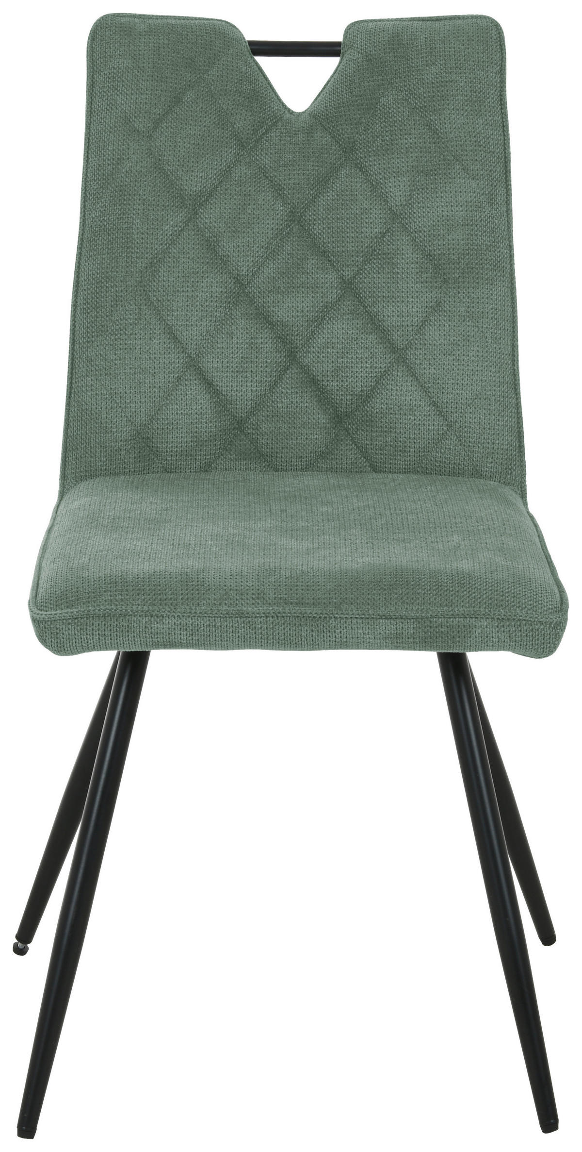 STUHL  in Eisen Webstoff  - Schwarz/Grün, Modern, Textil/Metall (47/87/60cm) - Boxxx