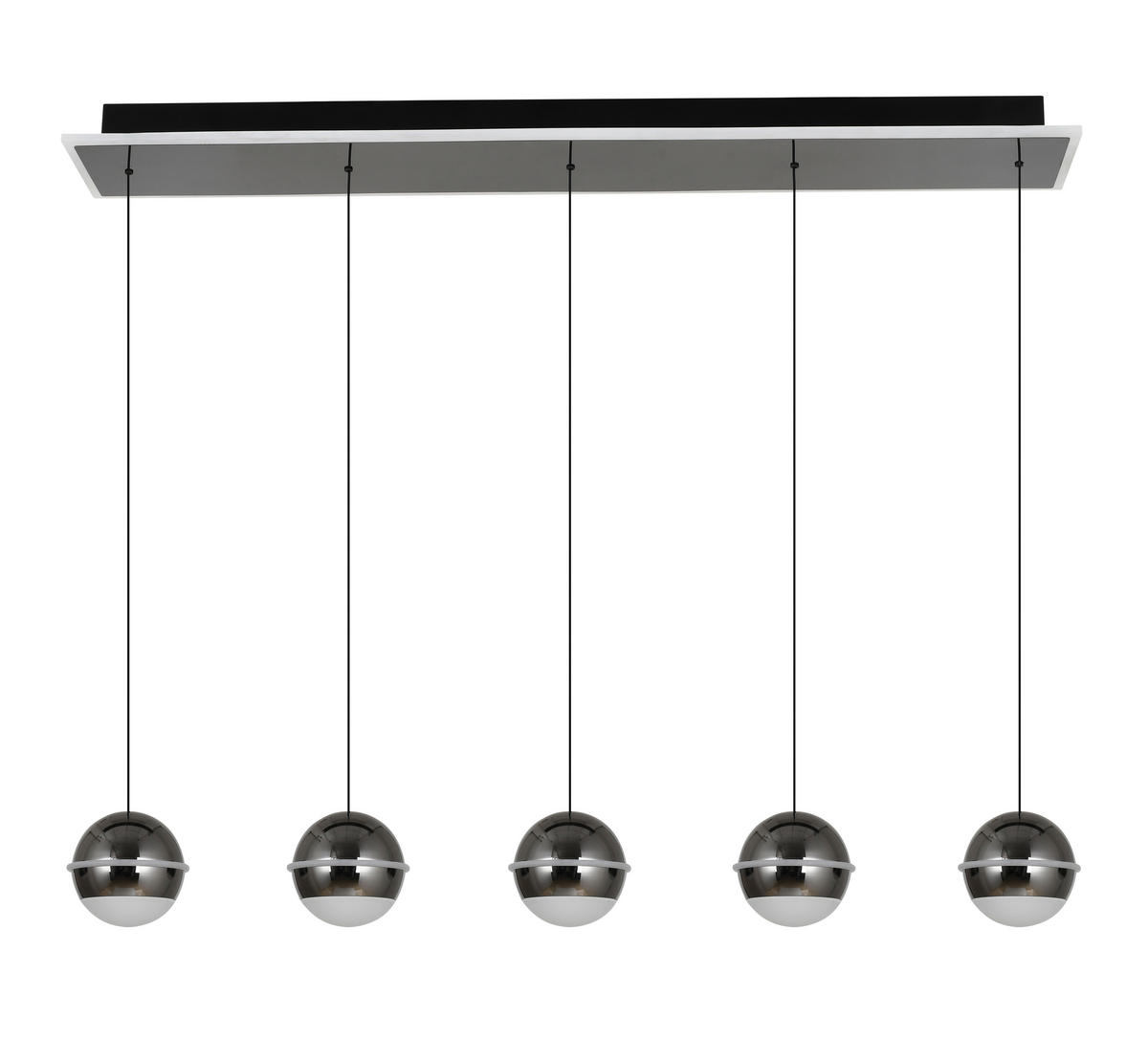 LED-HÄNGELEUCHTE Biarritz 95/150/15 cm  - Schwarzchrom, Design, Kunststoff/Metall (95/150/15cm)