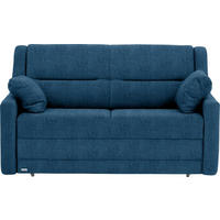 SCHLAFSOFA  mit Lederauswahl, Stoffauswahl, Schlafen auf Sitzhöhe, Hocker erhältlich, Rückenfutter Flachgewebe Petrol  - Petrol/Schwarz, KONVENTIONELL, Kunststoff/Textil (152/88/91cm) - Sedda