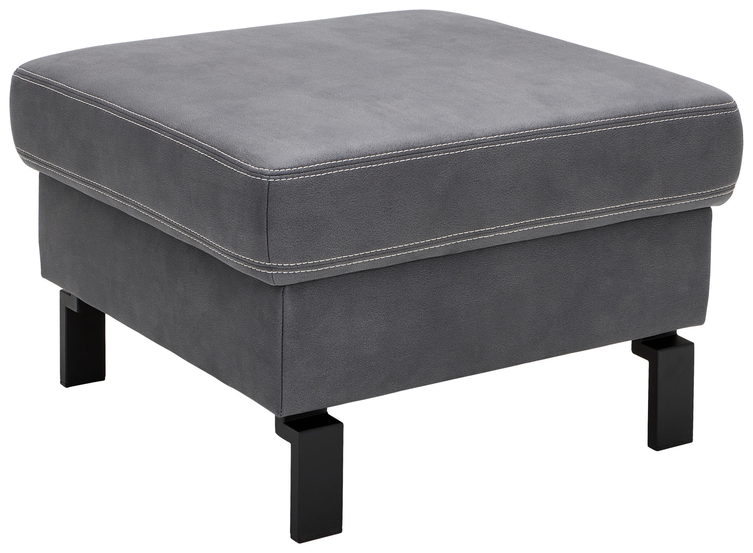 HOCKER in Textil Grau  - Beige/Schwarz, Design, Textil/Metall (70/45/70cm) - Hom`in