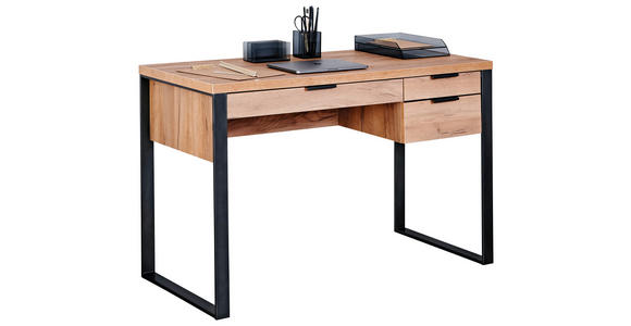 SCHREIBTISCH 120/55/76 cm in Eichefarben - Eichefarben/Anthrazit, MODERN, Holzwerkstoff/Metall (120/55/76cm) - Novel