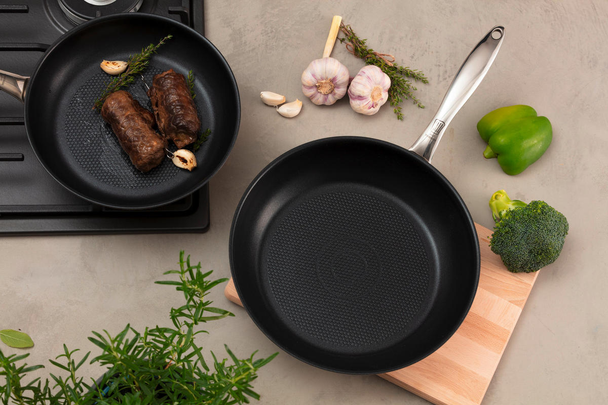 Tigaie Pentru Prăjit 28 cm  - argintiu/negru, Design, metal (28cm) - Chefkoch+Fackelmann