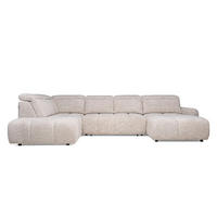 SAROKKANAPÉ textil bézs  - bézs/fekete, Design, műanyag/textil (223/358/183cm) - Welnova