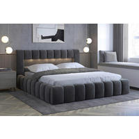 POLSTERBETT 160/200 cm, inkl. Lattenrost, Bettkasten,  in Grau  - Schwarz/Weiß, MODERN, Holz/Kunststoff (160/200cm) - MID.YOU