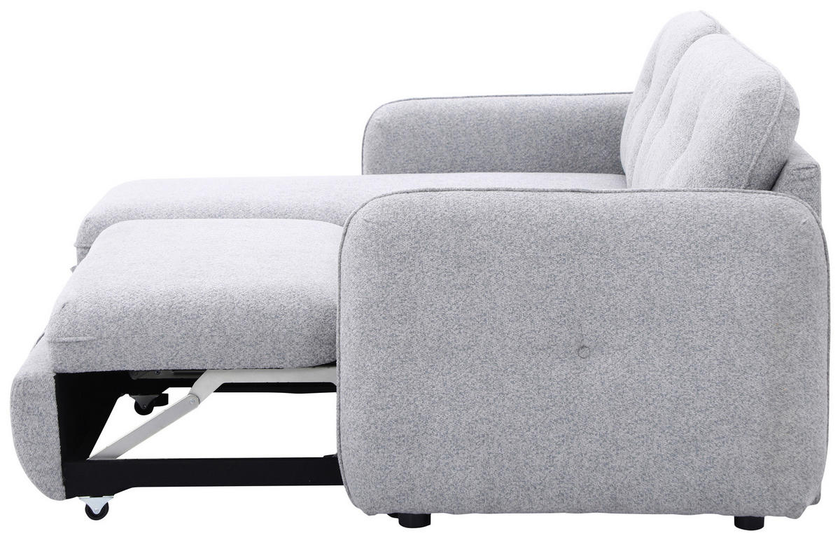 ECKSOFA Hellgrau Chenille  - Hellgrau/Schwarz, Design, Kunststoff/Textil (154/221cm) - Carryhome