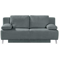 SCHLAFSOFA Cord Grau  - Chromfarben/Grau, Modern, Textil/Metall (197/92/88cm) - Novel
