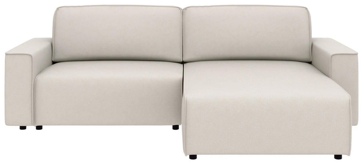 ECKSOFA in Struktur Sandfarben  - Sandfarben/Schwarz, Modern, Kunststoff/Textil (265/164cm) - Trendmanufaktur