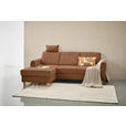 ECKSOFA Terracotta Flachgewebe  - Buchefarben/Terracotta, KONVENTIONELL, Holz/Textil (166/241cm) - Carryhome