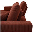 ECKSOFA in Cord Kupferfarben  - Schwarz/Kupferfarben, KONVENTIONELL, Textil/Metall (185/250cm) - Carryhome