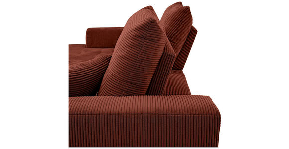 ECKSOFA in Cord Kupferfarben  - Schwarz/Kupferfarben, KONVENTIONELL, Textil/Metall (185/250cm) - Carryhome