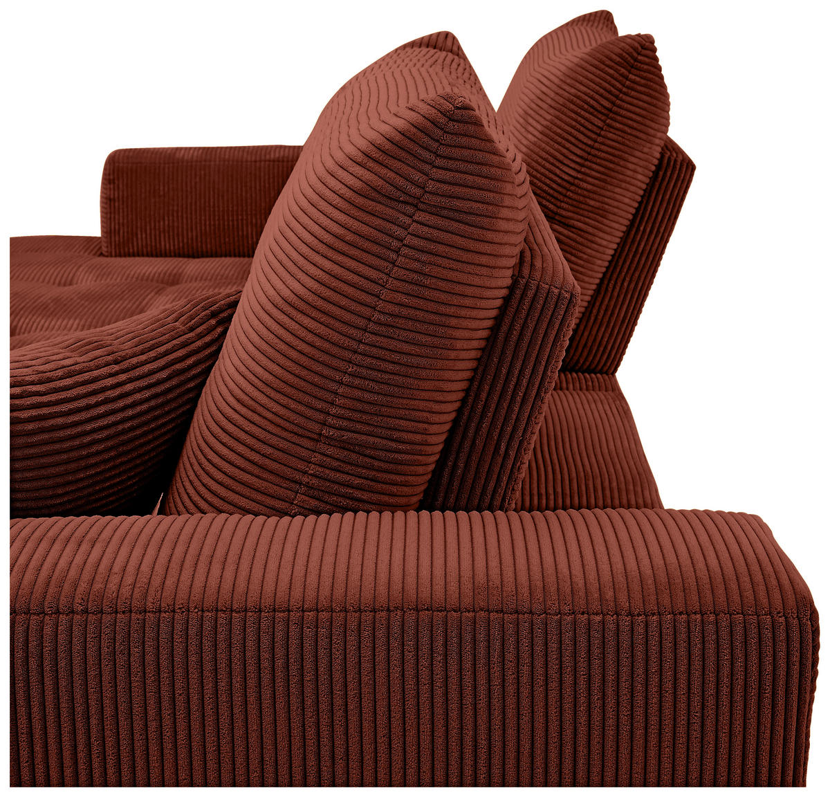 ECKSOFA in Cord Kupferfarben  - Schwarz/Kupferfarben, Konventionell, Textil/Metall (175/250cm) - Carryhome