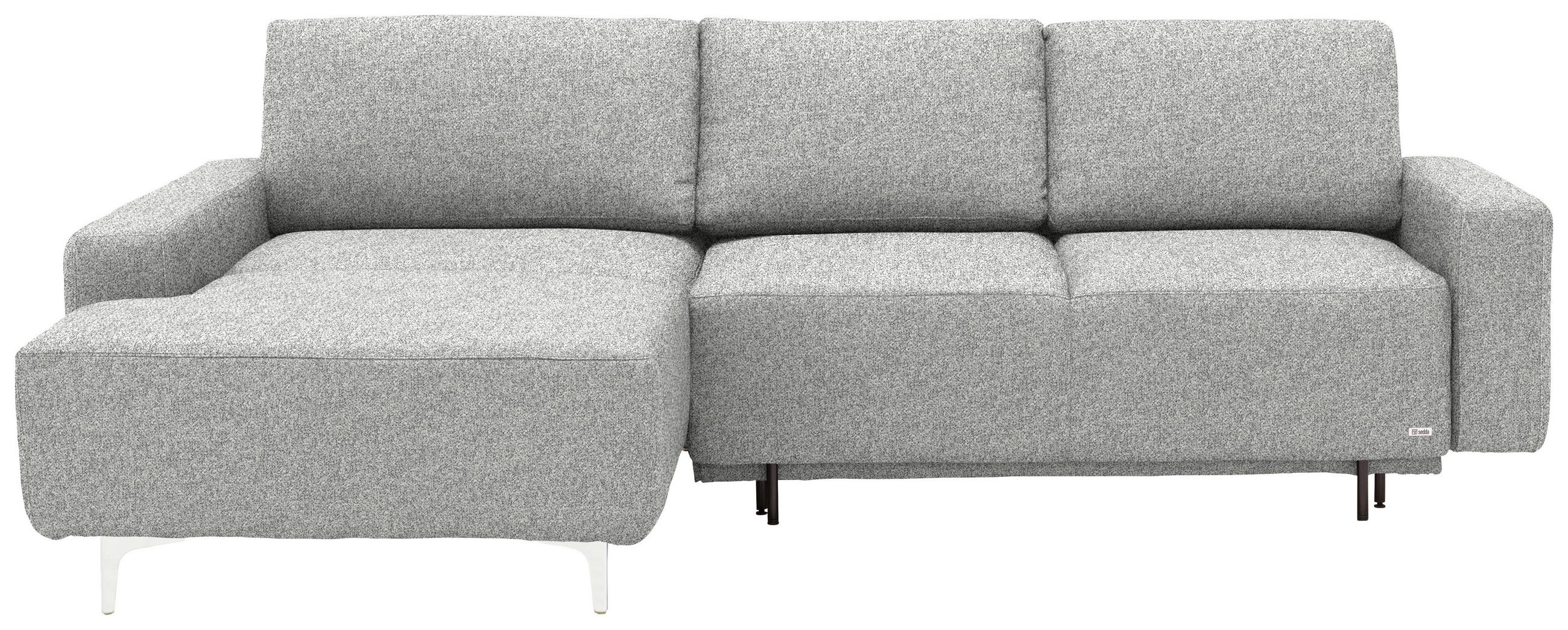 ECKSOFA  in Mikrovelours Naturfarben  160/248 cm  - Alufarben/Naturfarben, Design, Textil/Metall (160/248cm) - Sedda