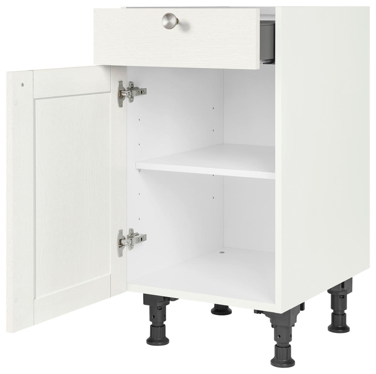 SCHUBKASTENUNTERSCHRANK 45/87/56 cm  in Weiß  - Edelstahlfarben/Weiß, MODERN, Holzwerkstoff/Metall (45/87/56cm) - Nobilia