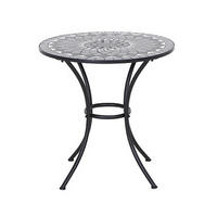 GARTENTISCH 70/70/71 cm Metall, Keramik rund  - Schwarz, KONVENTIONELL, Keramik/Metall (70/70/71cm) - Siena Garden