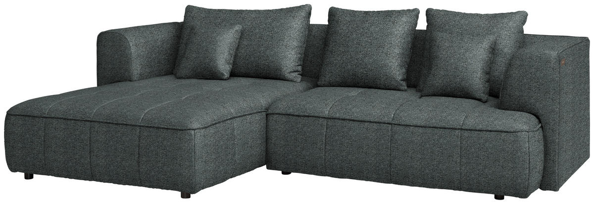 ECKSOFA  in Webstoff Dunkelgrau  188/288 cm  - Dunkelgrau/Schwarz, Design, Kunststoff/Textil (188/288cm) - Welnova