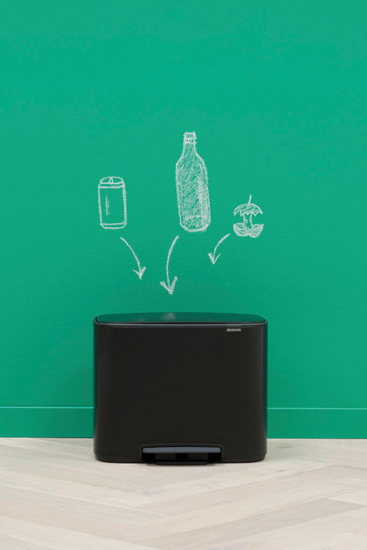 KOŠ ZA OTPAD  11 + 23 l   - crna, Basics, metal/plastika (54/44/36,5cm) - Brabantia