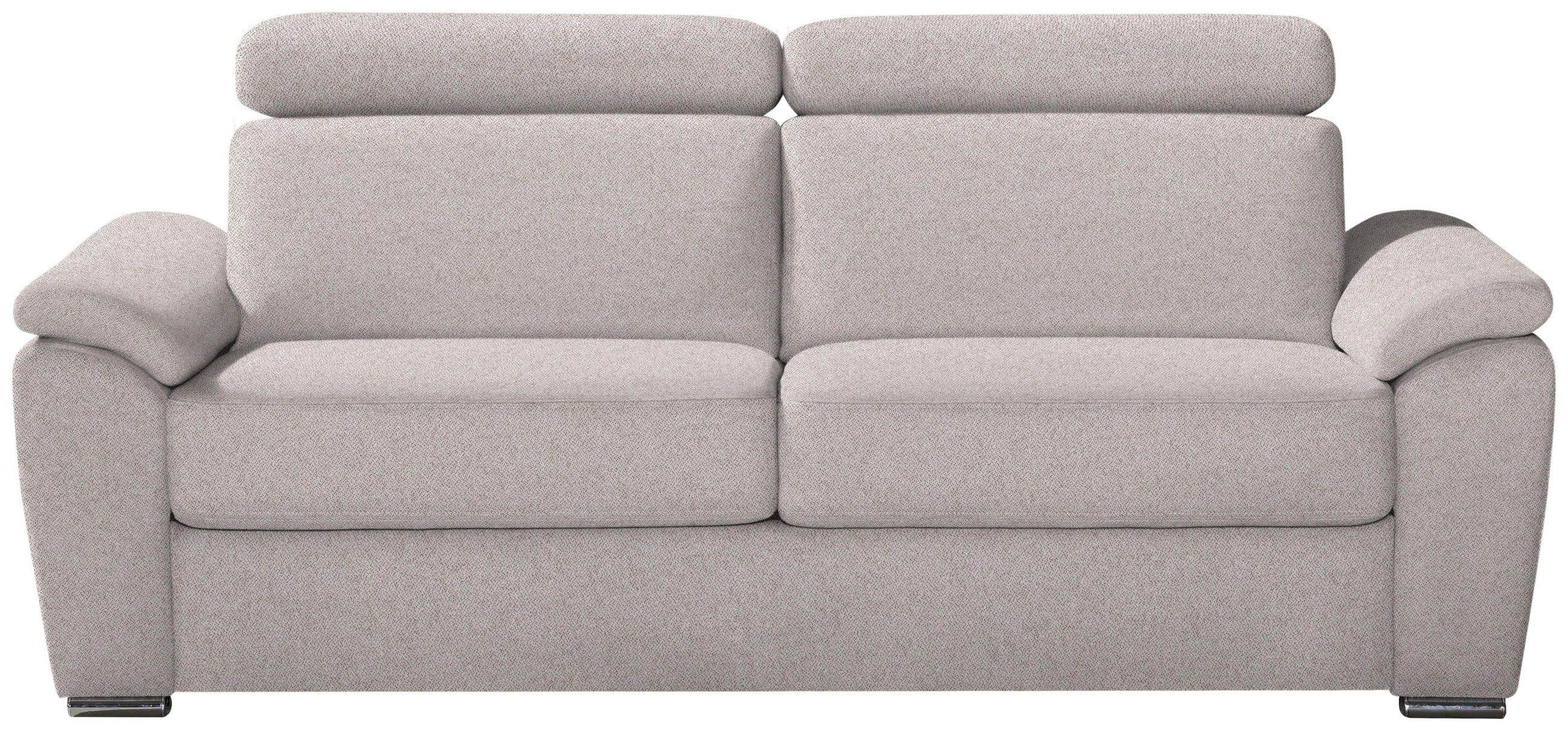 SCHLAFSOFA Webstoff Naturfarben  - Chromfarben/Naturfarben, KONVENTIONELL, Textil/Metall (206/86/98cm) - Novel