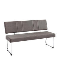 SITZBANK 140/85/59 cm  in Chromfarben, Dunkelgrau  - Chromfarben/Dunkelgrau, Design, Textil/Metall (140/85/59cm) - Ti'me