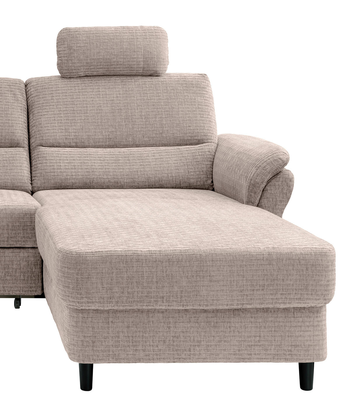ECKSOFA in Mikrofaser Beige  - Beige/Schwarz, Modern, Holz/Textil (279/176cm) - Livetastic