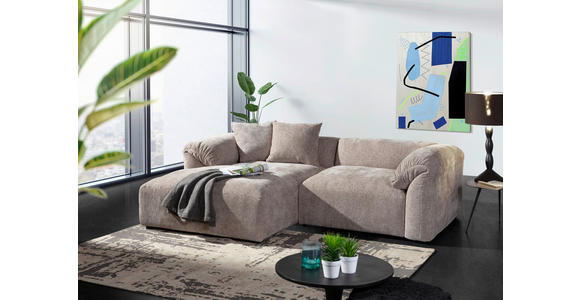 ECKSOFA Braun Flachgewebe - Creme/Schwarz, MODERN, Kunststoff/Textil (178/231cm) - Carryhome