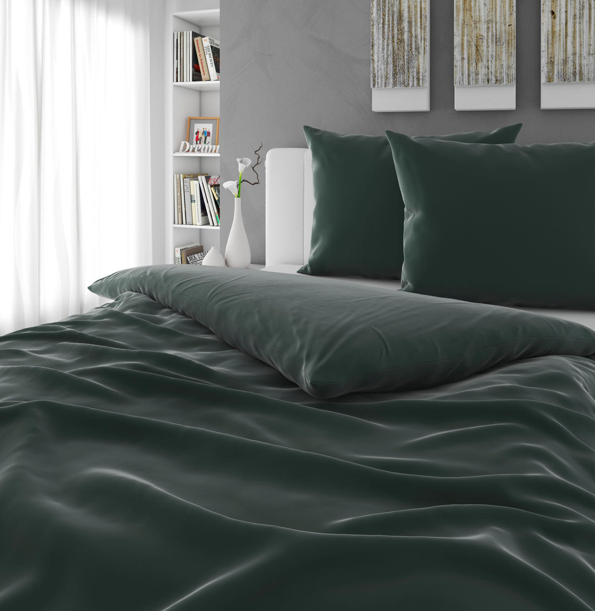 BETTWÄSCHE 200/200 cm  - Grün, Basics, Textil (200/200cm) - Bio:Vio