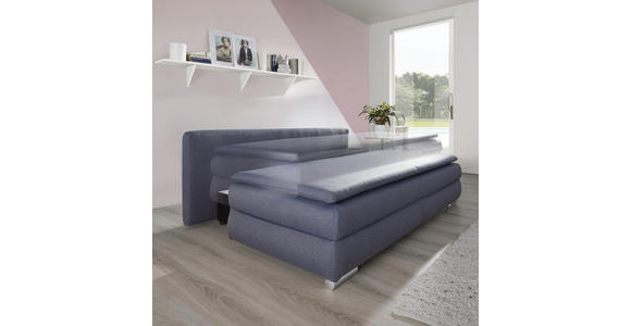 SCHLAFSOFA in Webstoff Hellblau  - Silberfarben/Hellblau, KONVENTIONELL, Kunststoff/Textil (207/94/90cm) - Venda