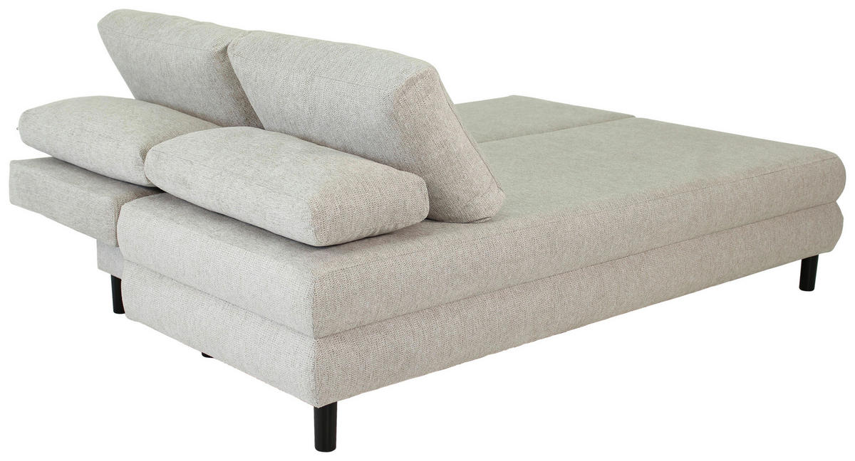 SCHLAFSOFA Webstoff Taupe  - Taupe/Schwarz, Design, Textil/Metall (197/84/92,5cm) - home24