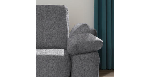 ECKSOFA in Flachgewebe Grau - Chromfarben/Grau, KONVENTIONELL, Textil/Metall (176/285cm) - Novel