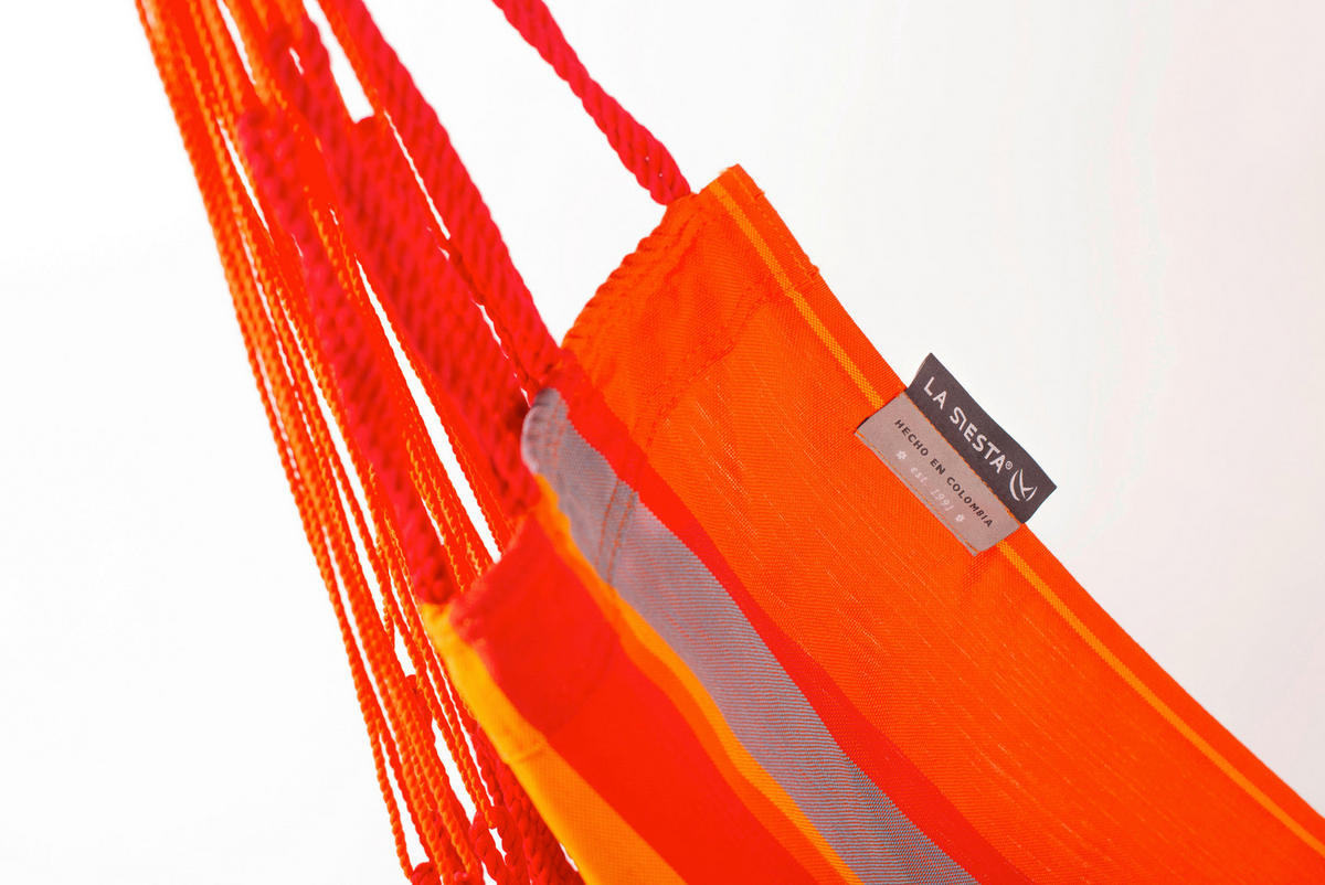 HÄNGESESSEL comfort outdoor 110/160/180 cm  - Gelb/Rot, LIFESTYLE, Holz/Textil (110/160/180cm) - La Siesta