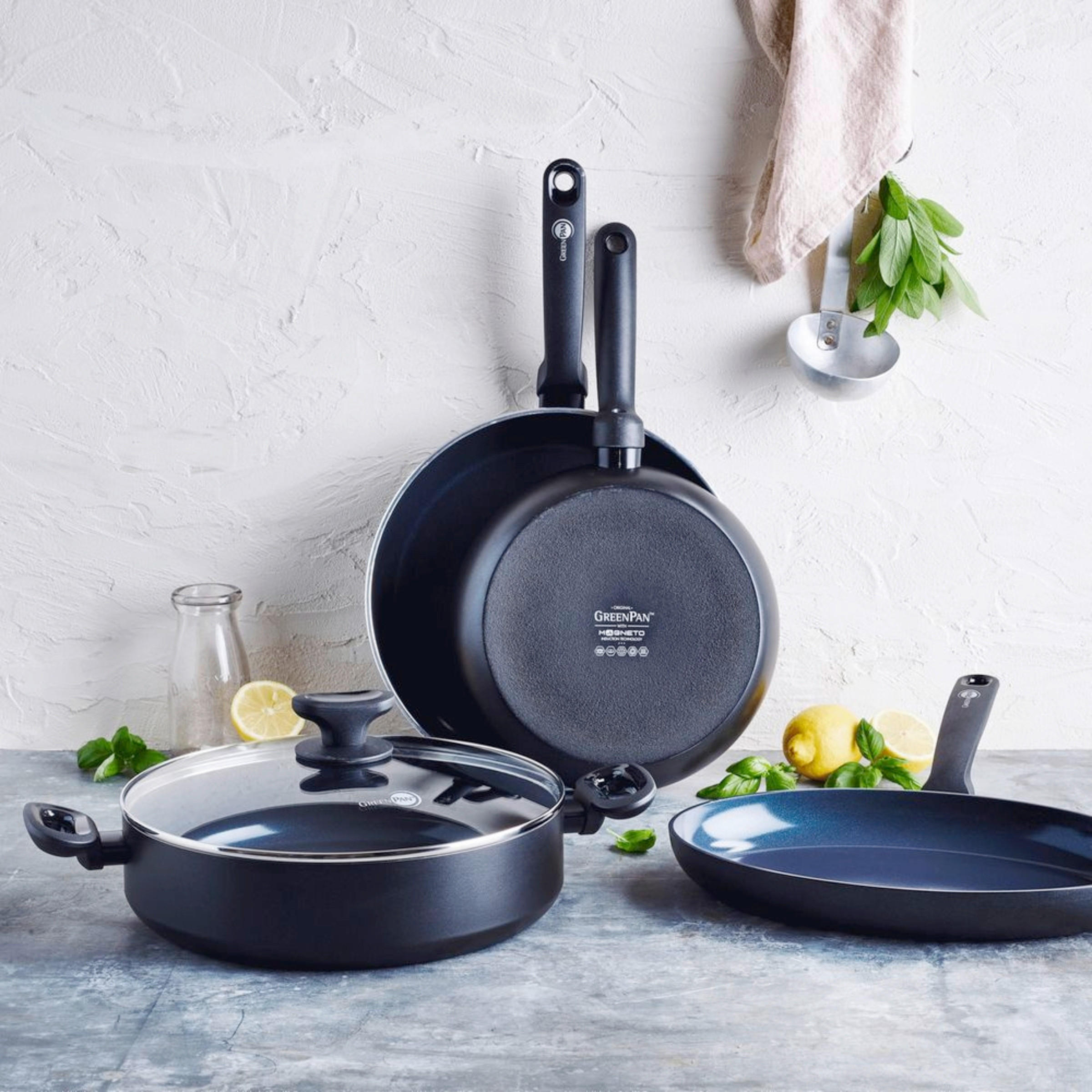PFANNENSET Torino Aluminium 3-teilig  - Schwarz, Basics, Kunststoff/Metall (20//24//28cm)
