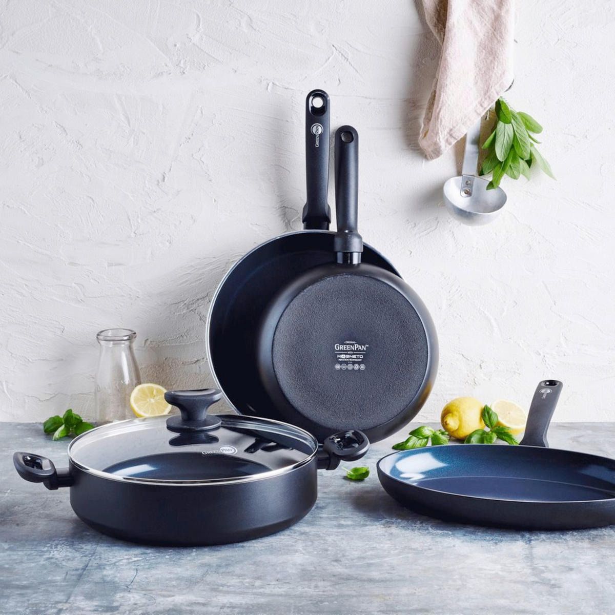 PFANNENSET Torino Aluminium 3-teilig  - Schwarz, Basics, Kunststoff/Metall (20//24//28cm)