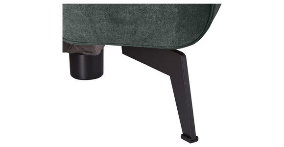 ECKSOFA Dunkelgrün Chenille  inkl. Rückenkissen, Bettkasten, Schlaffunktion, Rücken echt, Liegefläche im Originalstoff  - Dunkelgrün/Schwarz, KONVENTIONELL, Textil/Metall (257/275cm) - Carryhome