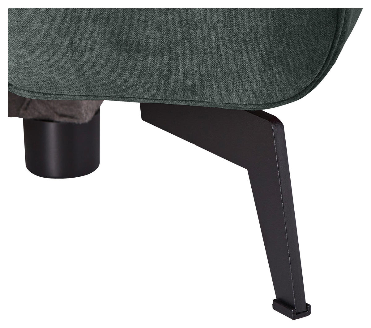 ECKSOFA in Chenille Dunkelgrün  257/275 cm  - Dunkelgrün/Schwarz, KONVENTIONELL, Textil/Metall (257/275cm) - MID.YOU