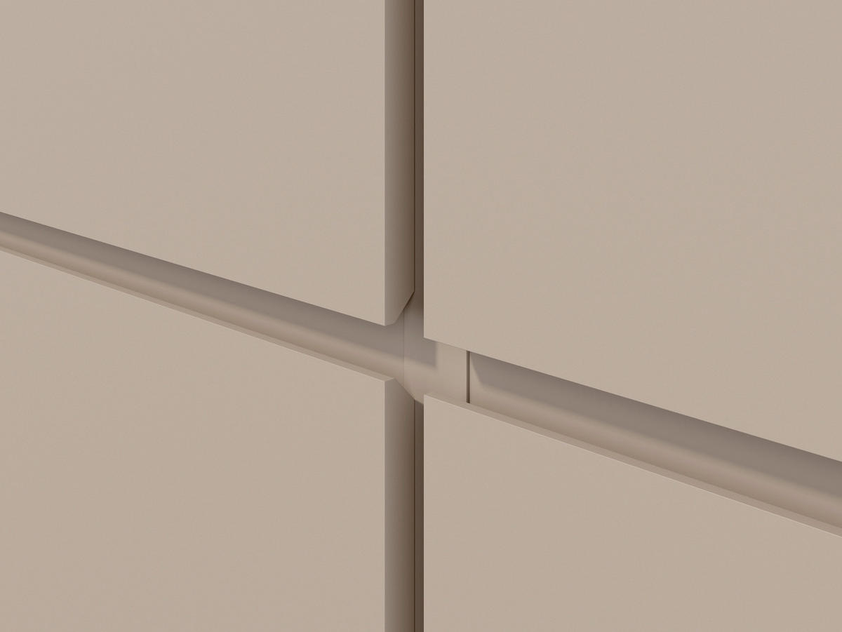 VITRINE  in Taupe  - Taupe, Design, Glas/Holzwerkstoff (79,4/187,5/40cm) - MID.YOU