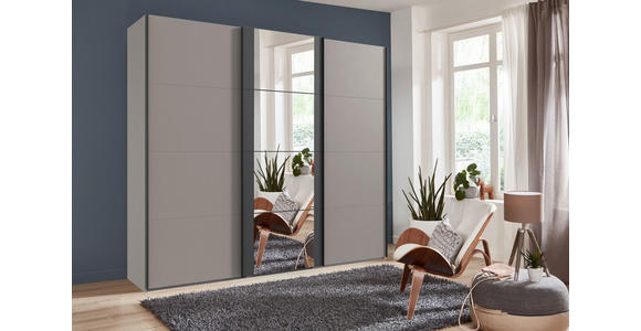 SCHWEBETÜRENSCHRANK  in Graphitfarben, Sahara  - Schwarz/Graphitfarben, KONVENTIONELL, Glas/Holzwerkstoff (270/236/64cm) - Carryhome