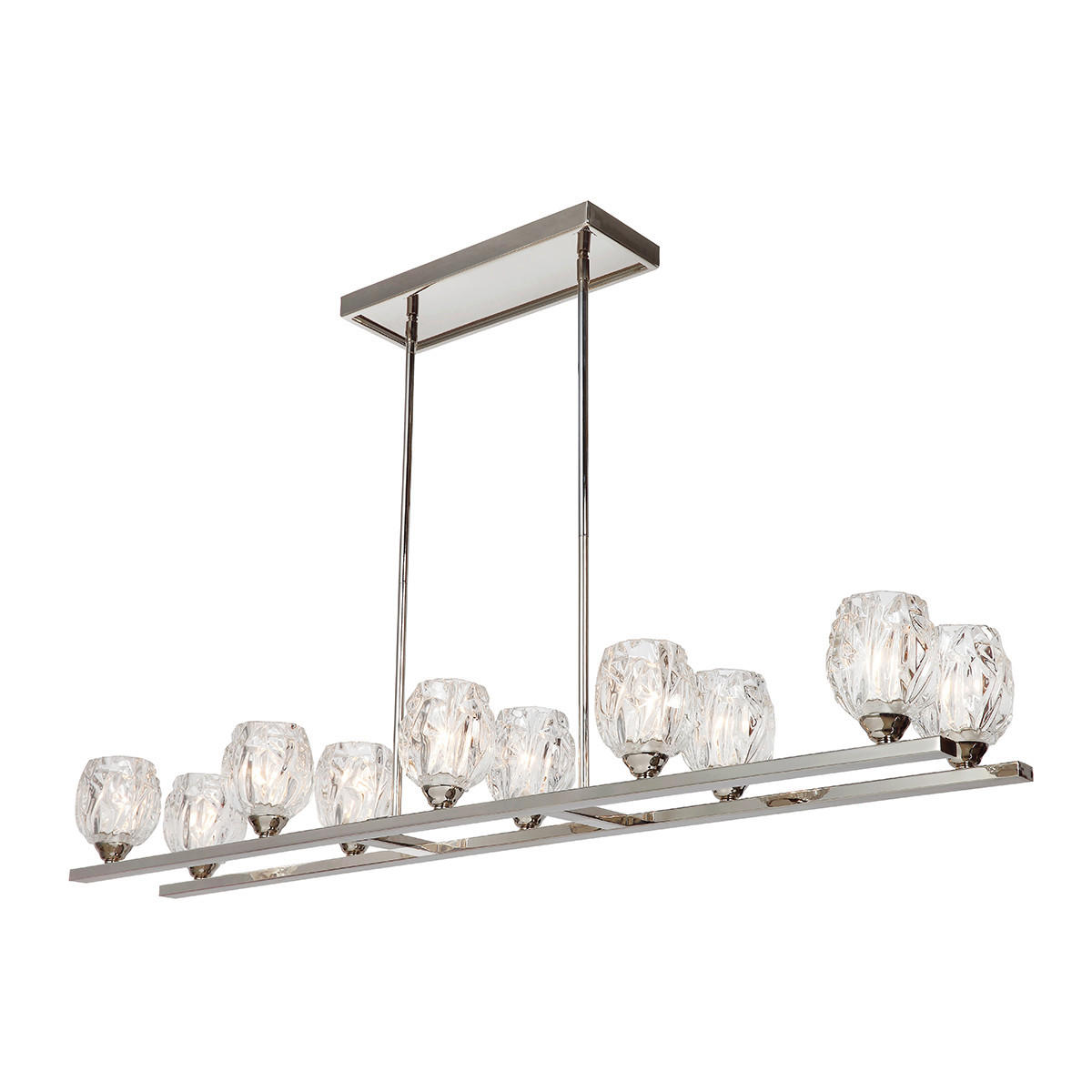 KRONLEUCHTER  123.8 /39.4/25.7 cm   - Nickelfarben, Konventionell, Glas/Metall (123.8 /39.4/25.7cm) - Elstead Lighting